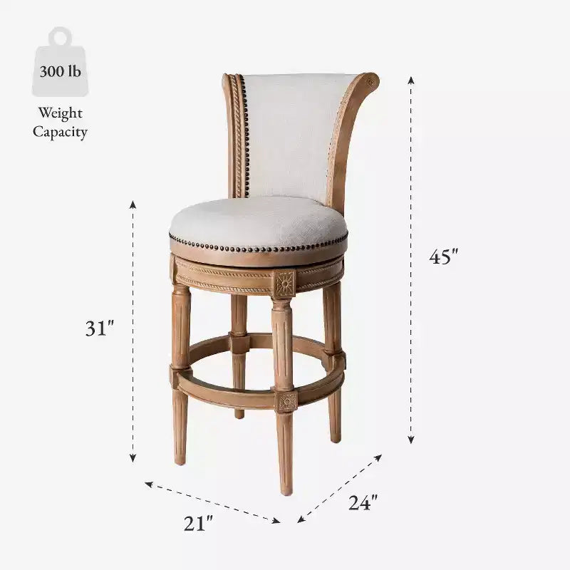 Tabourets de bar pivotants en tissu