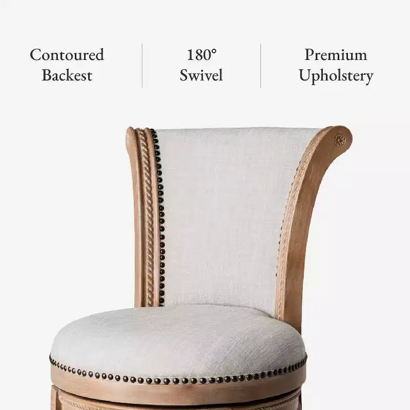 Tabourets de bar pivotants en tissu
