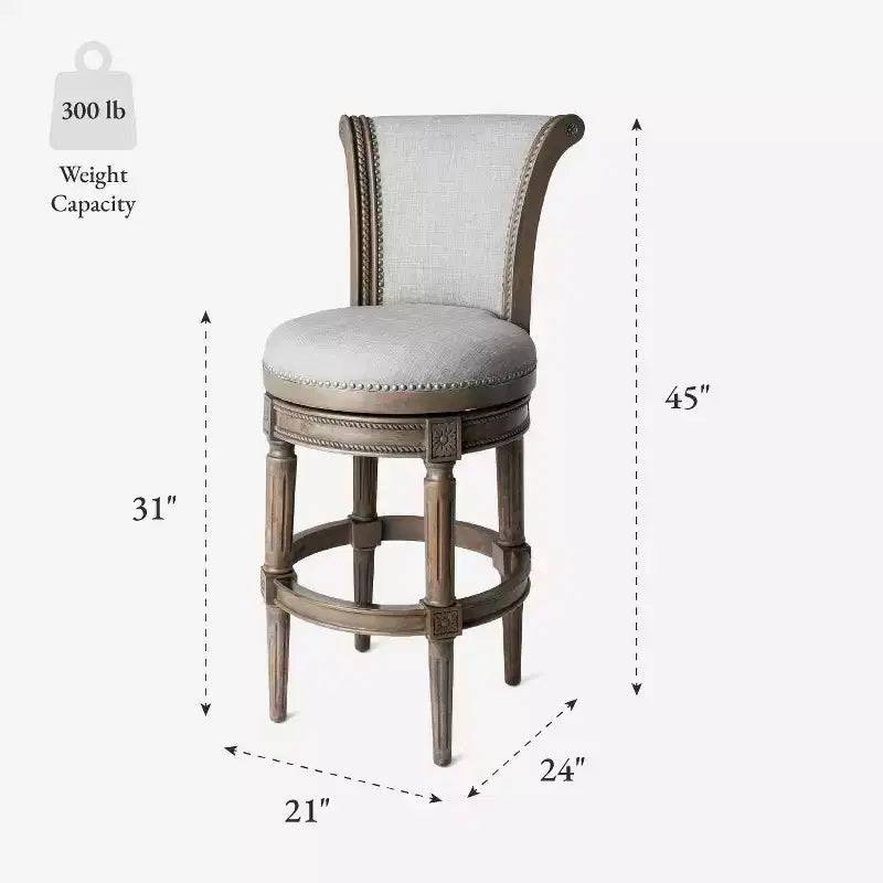 Tabourets de bar pivotants en tissu