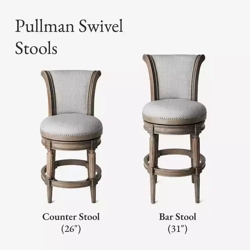 Tabourets de bar pivotants en tissu