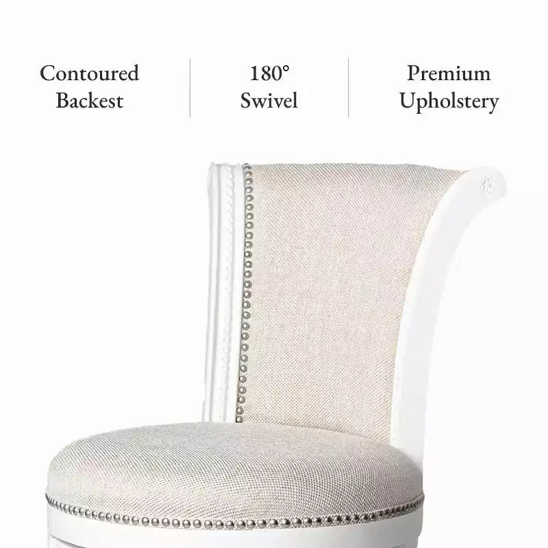 Tabourets de bar pivotants en tissu
