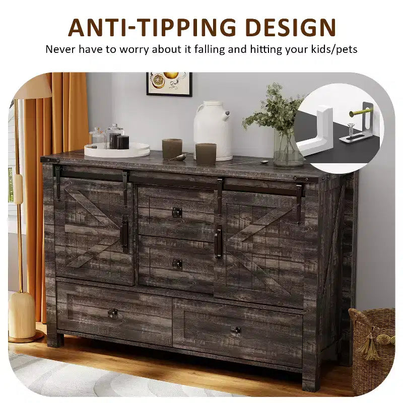 Table de toilette et commode de 122 cm de style ferme