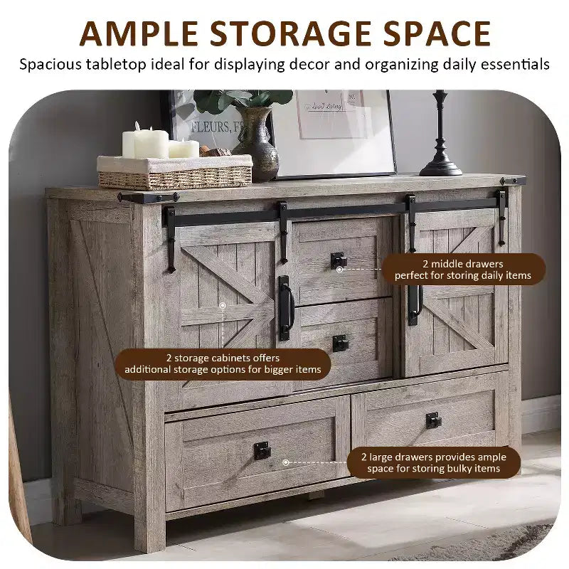 Table de toilette et commode de 122 cm de style ferme