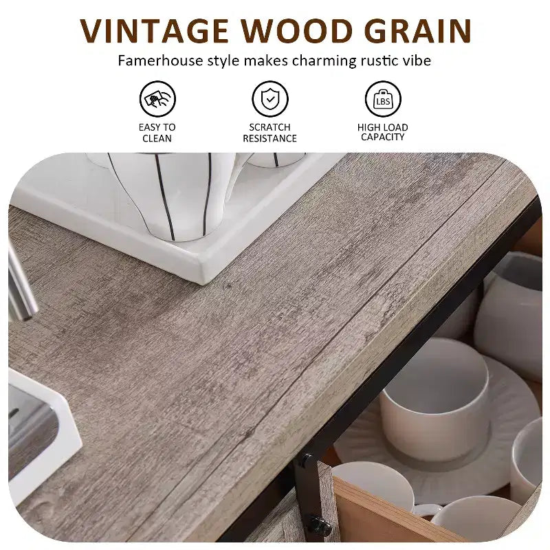 Table de toilette et commode de 122 cm de style ferme