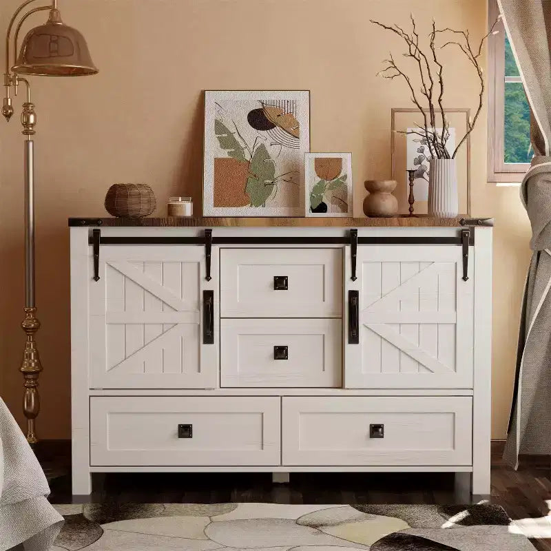 Table de toilette et commode de 122 cm de style ferme