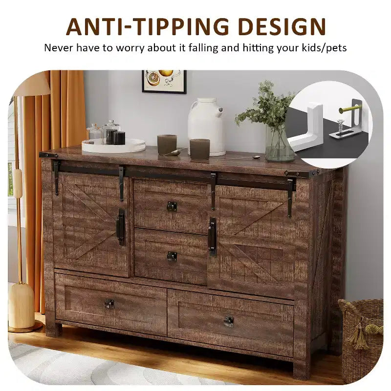 Table de toilette et commode de 122 cm de style ferme
