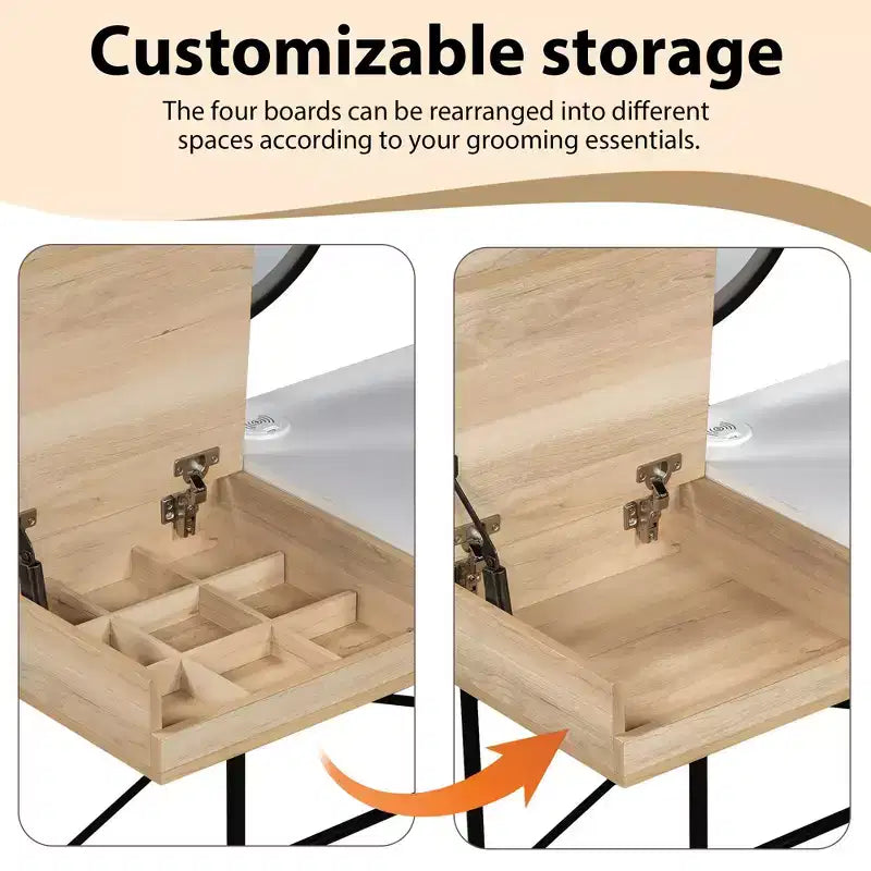 Étagère de vanité murale avec tiroir, coiffeuse flottante peu encombrante pour salle de bain/chambre à coucher, installation facile avec supports cachés