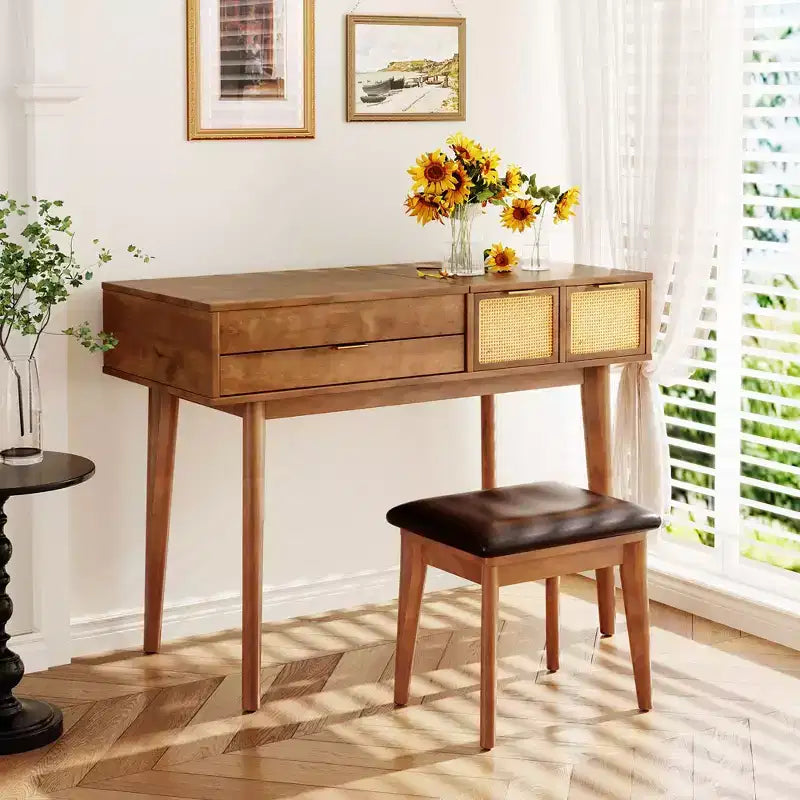 Étagère de vanité murale avec tiroir, coiffeuse flottante peu encombrante pour salle de bain/chambre à coucher, installation facile avec supports cachés