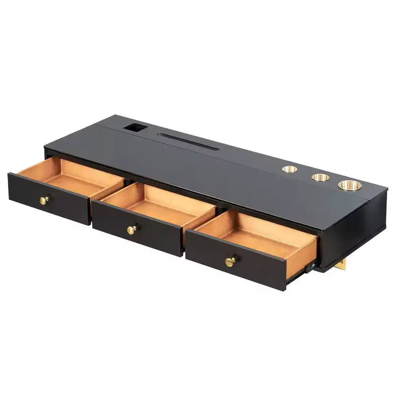 Étagère de vanité murale avec tiroir, coiffeuse flottante peu encombrante pour salle de bain/chambre à coucher, installation facile avec supports cachés