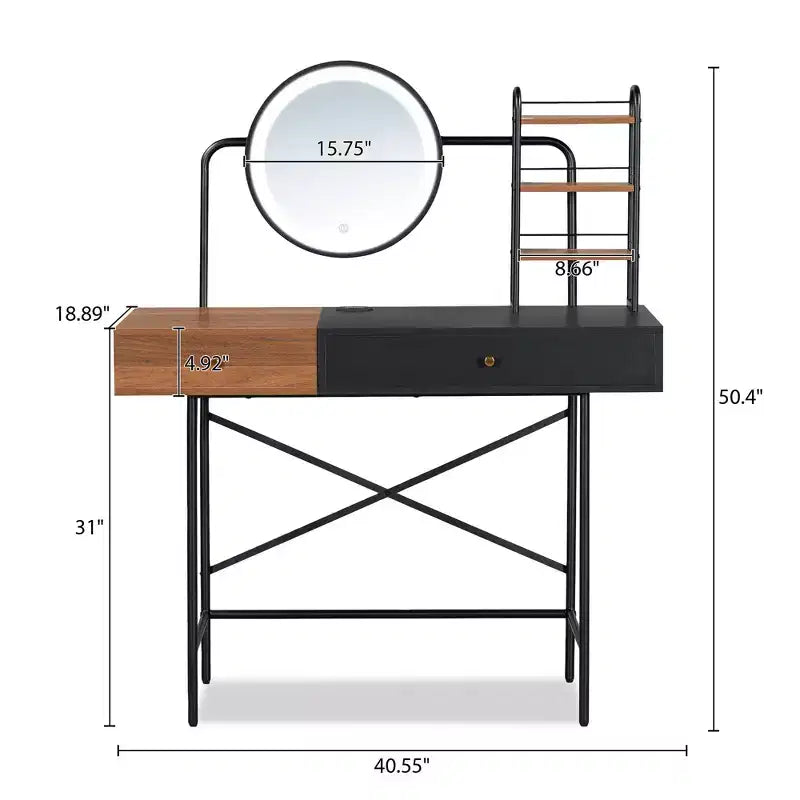 Étagère de vanité murale avec tiroir, coiffeuse flottante peu encombrante pour salle de bain/chambre à coucher, installation facile avec supports cachés