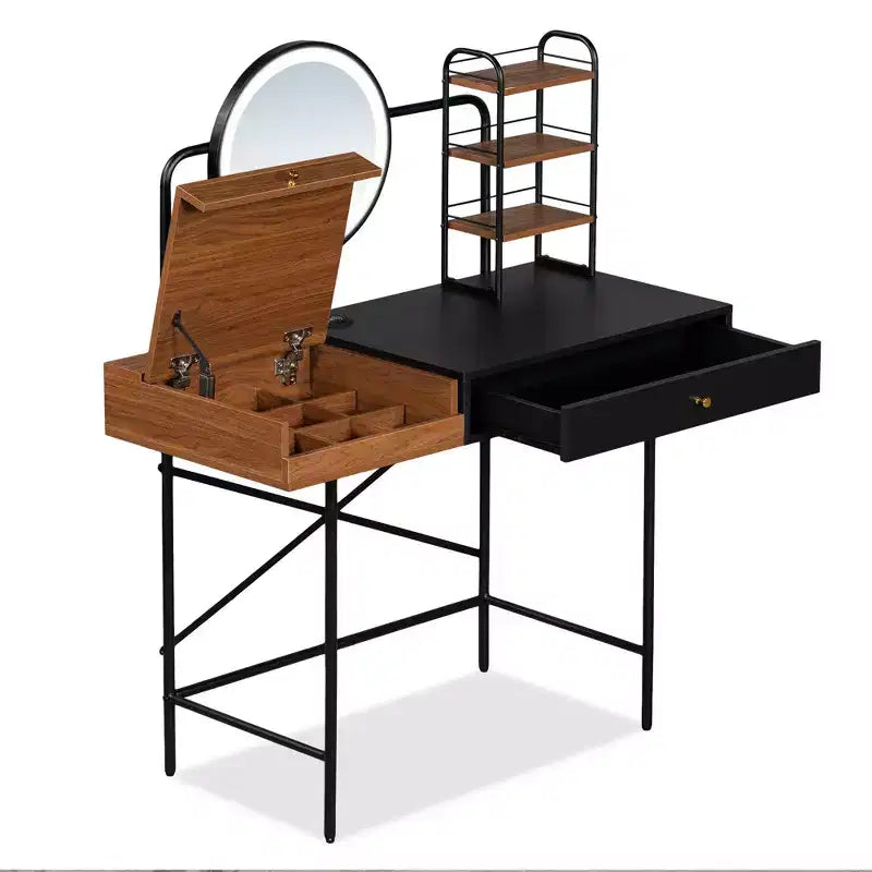 Étagère de vanité murale avec tiroir, coiffeuse flottante peu encombrante pour salle de bain/chambre à coucher, installation facile avec supports cachés
