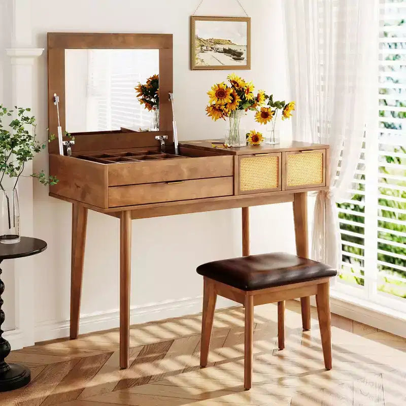 Étagère de vanité murale avec tiroir, coiffeuse flottante peu encombrante pour salle de bain/chambre à coucher, installation facile avec supports cachés