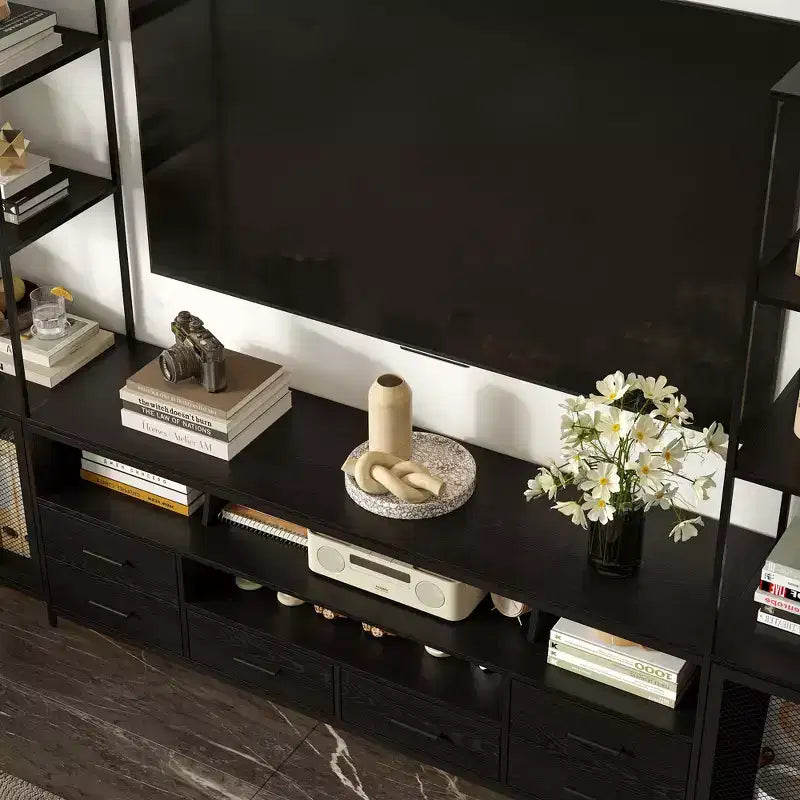 Meuble TV noir de style moderne
