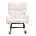 VEVOR Rocking Chair Nursery, Glider Rocking Chair with Soft Seat and High Backrest, 250 lbs Weight Capacity Teddy Fabric, Ivory White