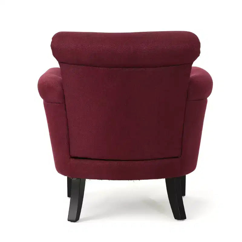 Fauteuil club contemporain en tissu avec garniture cloutée