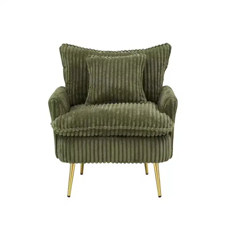 Fauteuil d'appoint moderne, Fauteuil simple de 77 cm, Tissu en velours côtelé épais, Idéal pour appartement, bureau, salon