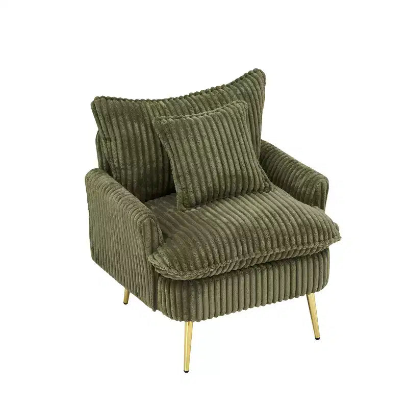 Fauteuil d'appoint moderne, Fauteuil simple de 77 cm, Tissu en velours côtelé épais, Idéal pour appartement, bureau, salon