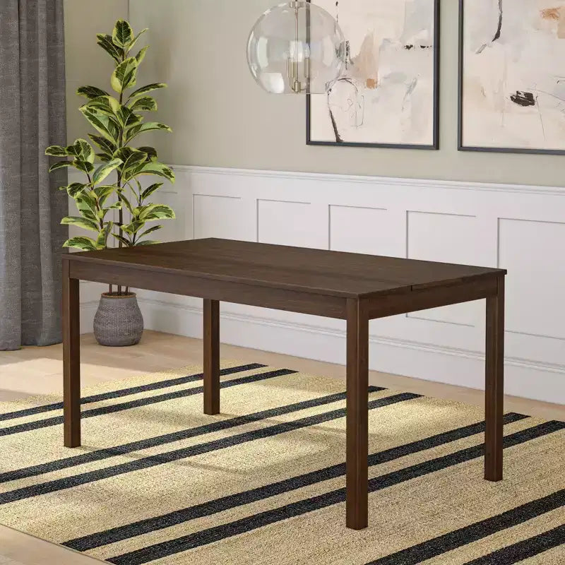 Table à manger en bois pour 4, rectangulaire, 152 cm