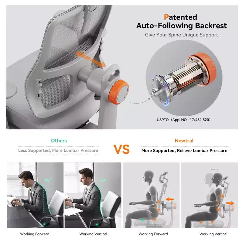 Chaise de bureau ergonomique - Grise