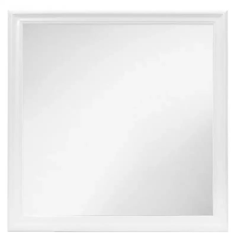 HomeRoots 38 White Square Wood Framed Accent Mirror