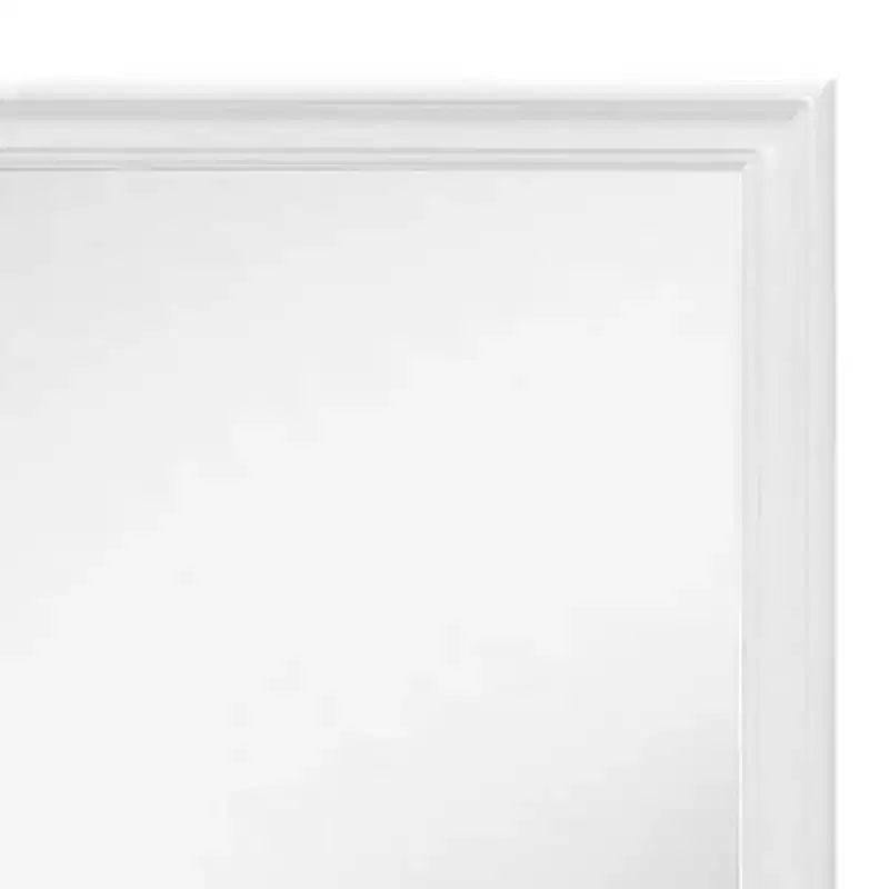 Miroir décoratif encadré en bois, carré, blanc de 38 po