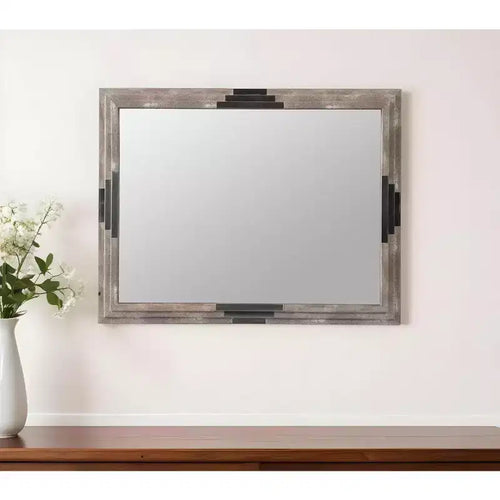 Miroir d'appoint encadré gris 28
