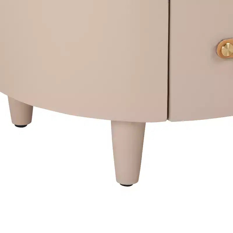 Table de chevet ronde moderne avec tiroir de rangement et étagère ouverte