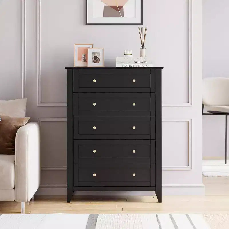 Commode à cinq tiroirs Meuble de rangement en bois
