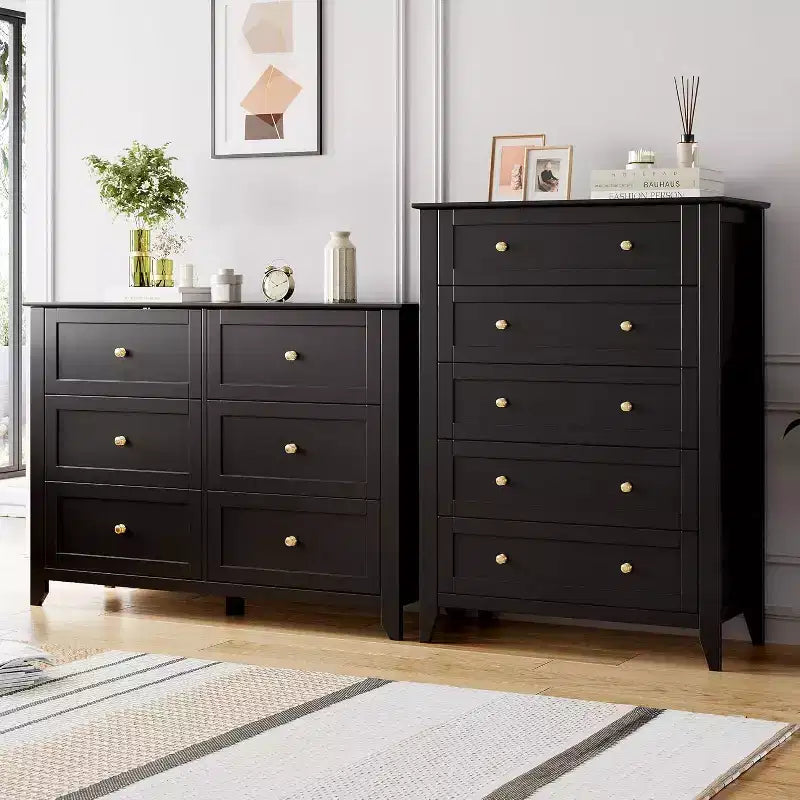 Commode à cinq tiroirs Meuble de rangement en bois