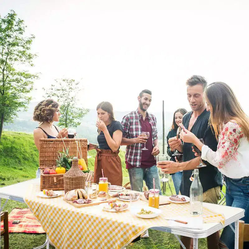 Table de camping pliante d'extérieur rectangulaire de 1,8 m