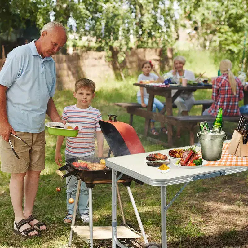 Table de camping pliante d'extérieur rectangulaire de 1,8 m