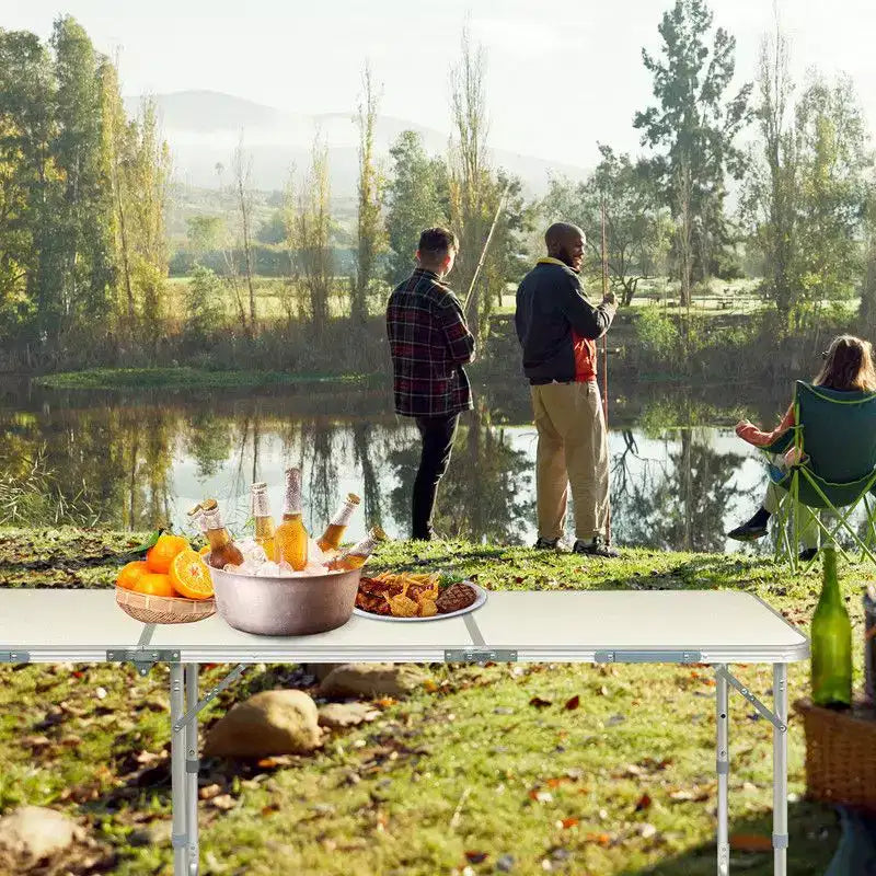 Table de camping pliante d'extérieur rectangulaire de 1,8 m