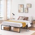 3-in-1 Steel Platform Bed Frame  Twin/Full/Queen Heavy Duty 14 Metal Frame (No Box Spring), Noise-Free &amp; Tool-Free Assembly for Apartments