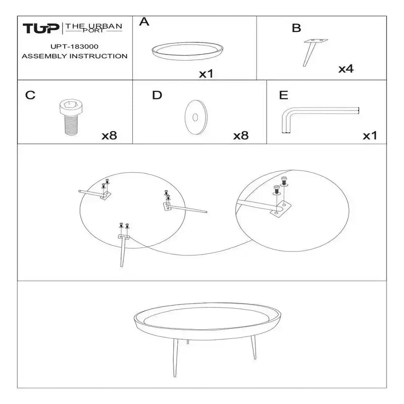 Table basse ronde fabriquée à la main en bois de manguier