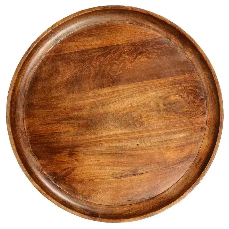 Table basse ronde fabriquée à la main en bois de manguier