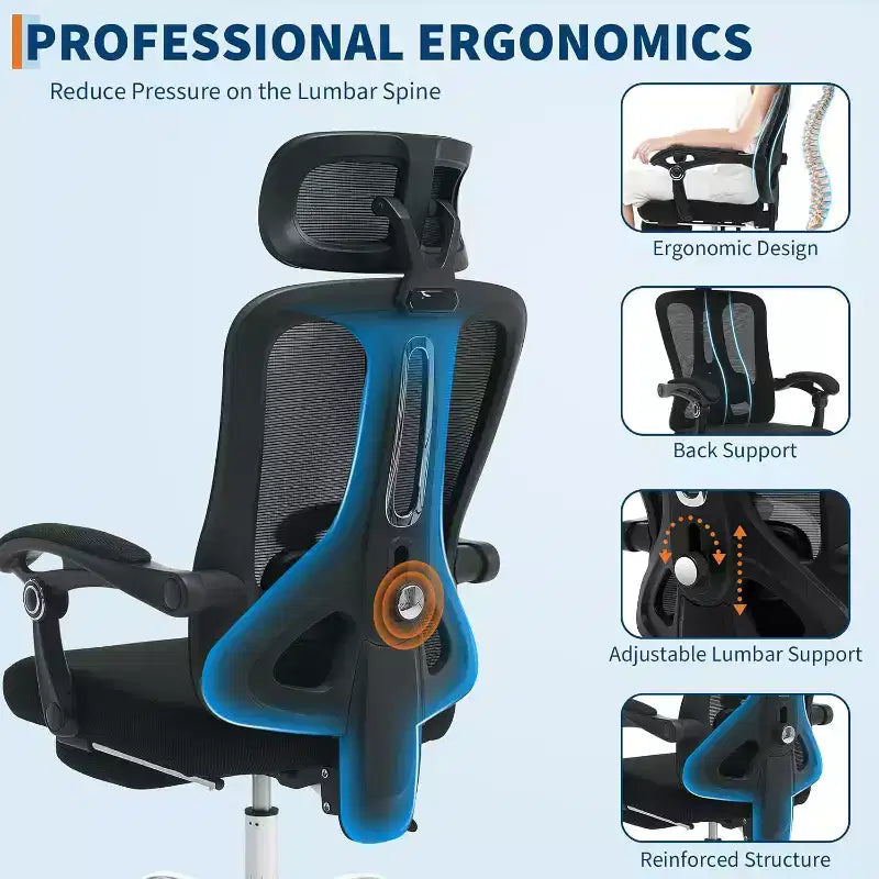 Fauteuil de bureau ergonomique en maille