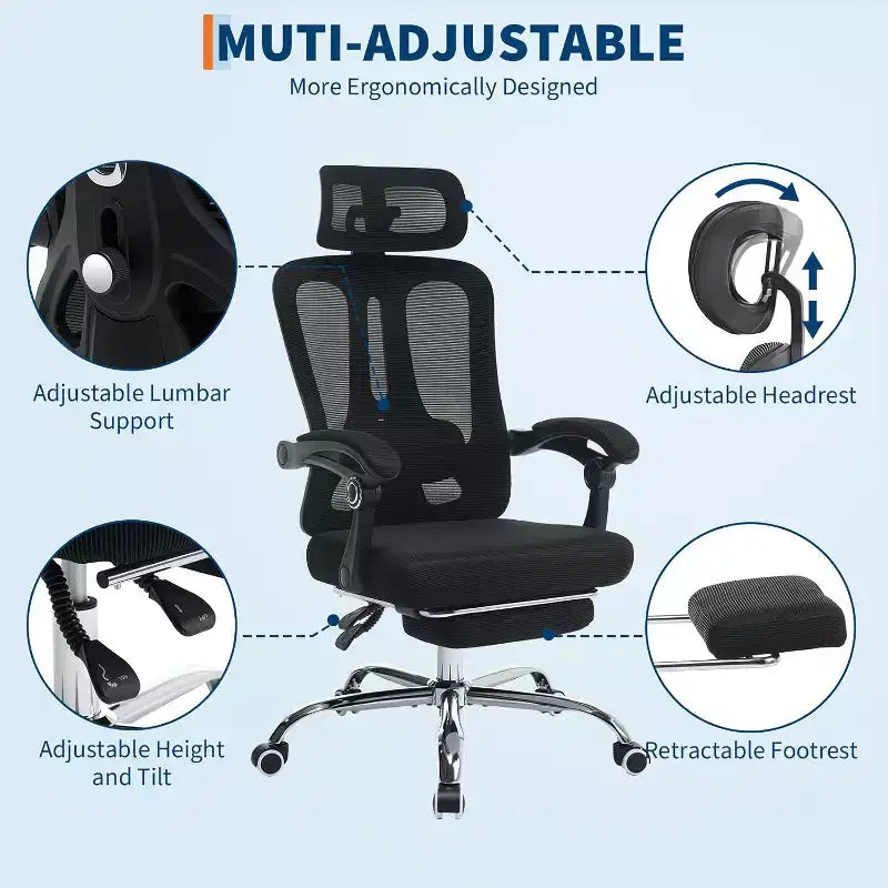 Fauteuil de bureau ergonomique en maille