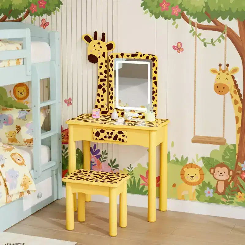 Lampe LED pour coiffeuse de fille avec motif girafe