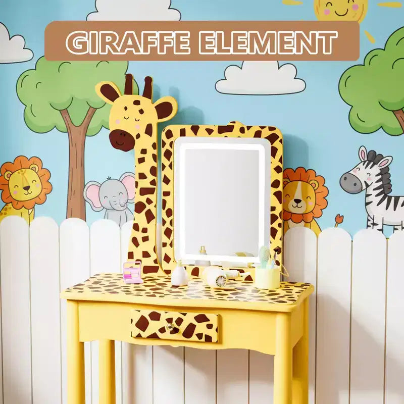 Lampe LED pour coiffeuse de fille avec motif girafe