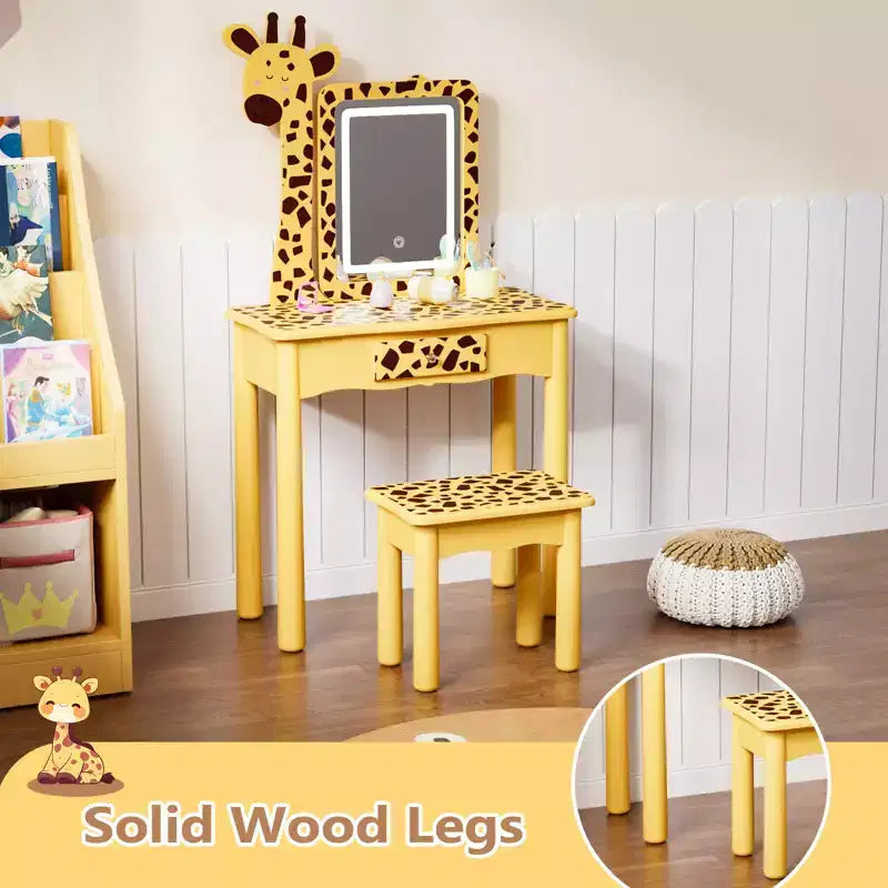 Lampe LED pour coiffeuse de fille avec motif girafe