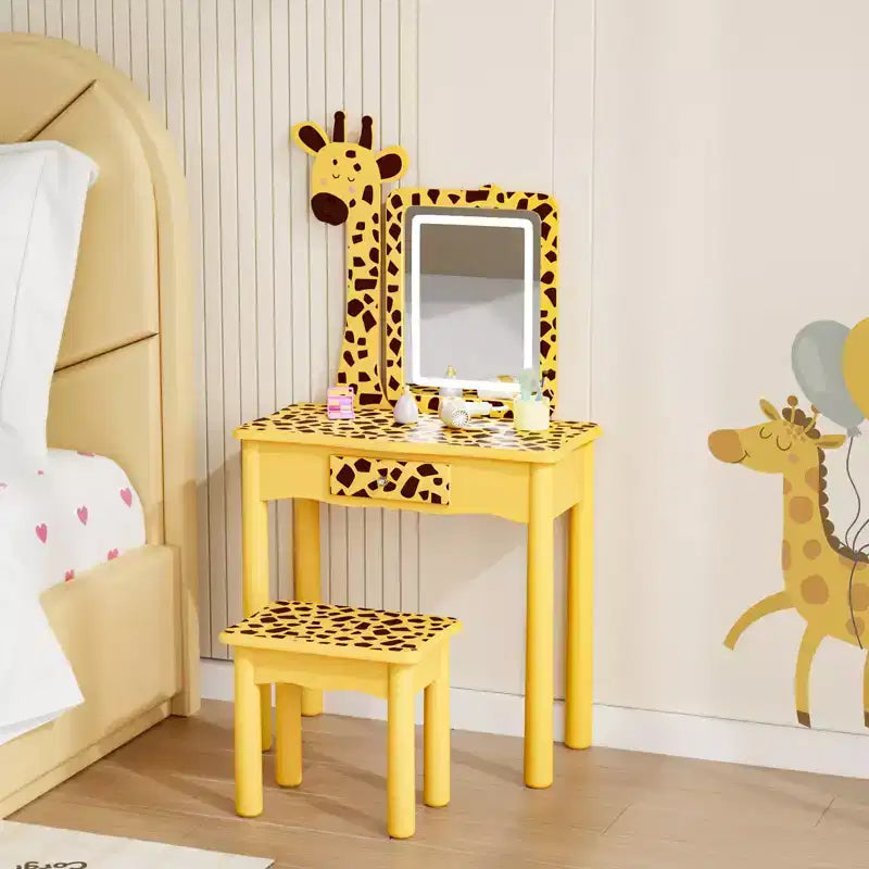 Lampe LED pour coiffeuse de fille avec motif girafe
