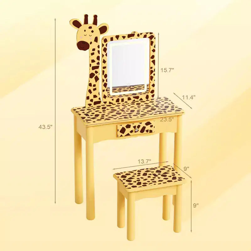 Lampe LED pour coiffeuse de fille avec motif girafe