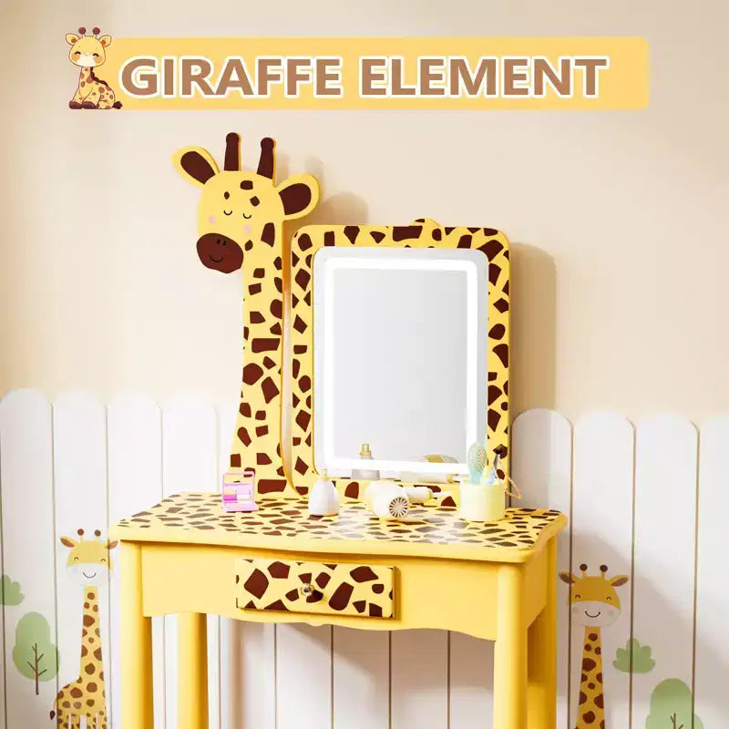 Lampe LED pour coiffeuse de fille avec motif girafe