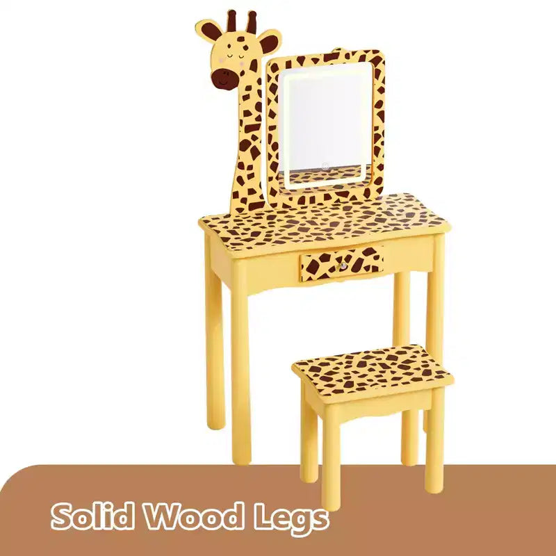 Lampe LED pour coiffeuse de fille avec motif girafe