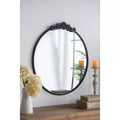 36 x 39 Inch Round Wall Mirror with Baroque Inspired Frame