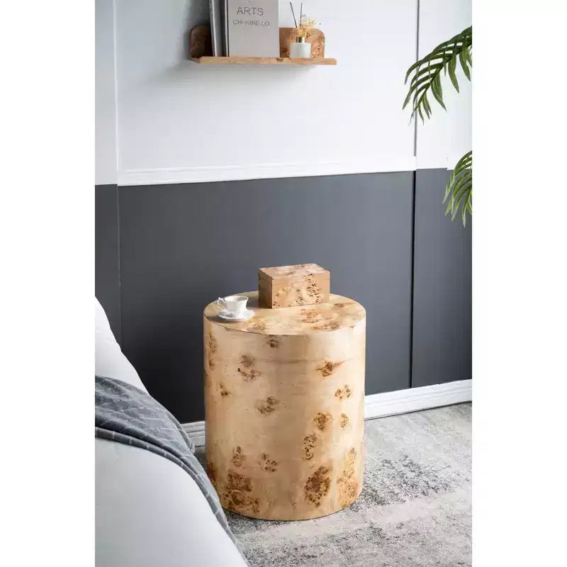 Table d'appoint cylindrique marron 20x20x24