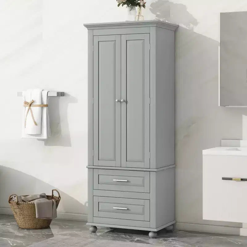 Meuble de salle de bain autoportant moderne en bois