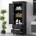 GDFStudio Norton Modern Wood Freestanding Bathroom Storage Cabinet with Two Drawers, Adjustable Shelf and Enclosed Cabinet