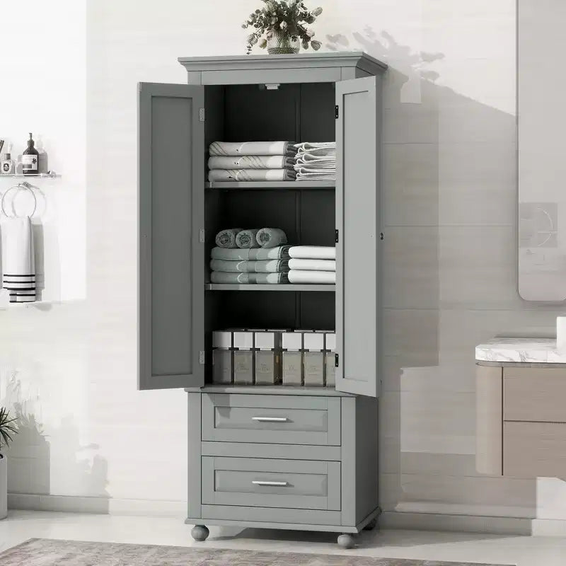 Meuble de salle de bain autoportant moderne en bois