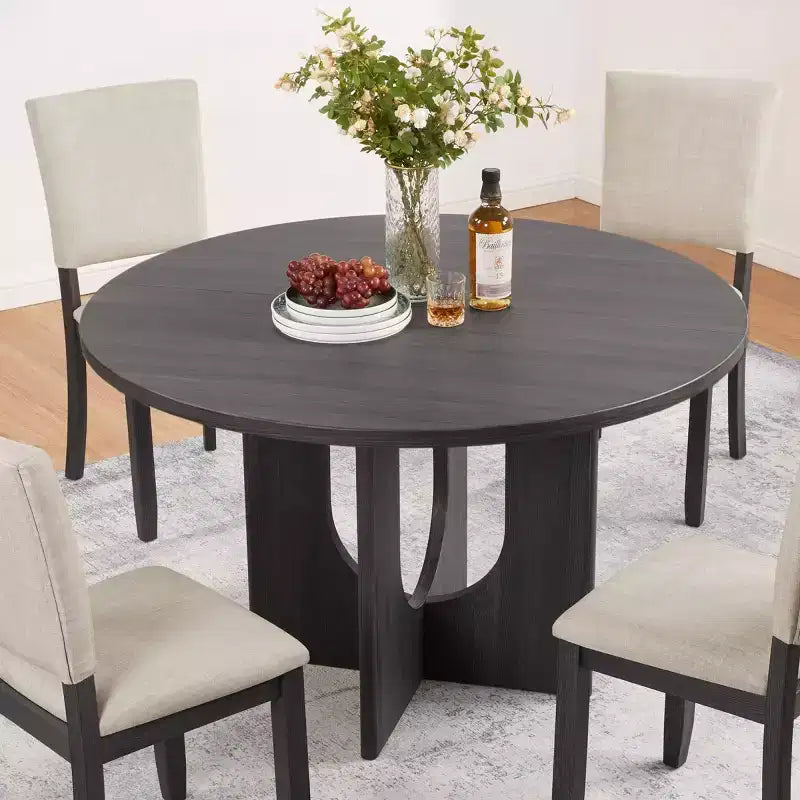 Table de salle à manger ronde moderne de 47 pouces